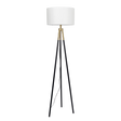 Sway Brassed Gold Floor Lamp with On/Off Switch Triple Legs White Fabric Shade by Ashcroft Furniture at Eve Furniture