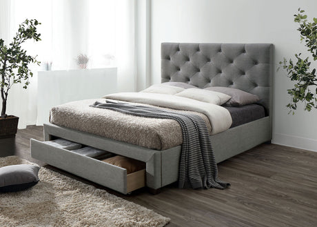 Sybella Gray King Bed by Furniture of America at Eve Furniture