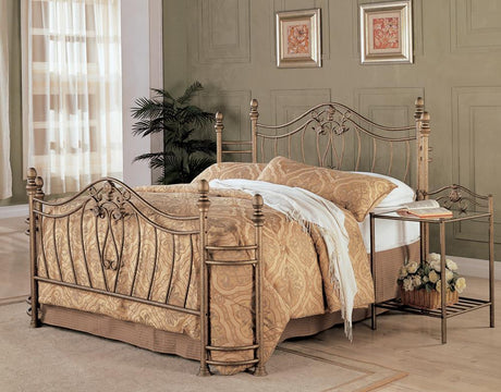 Sydney Antique Brushed Gold Queen Bed by Coaster at Eve Furniture
