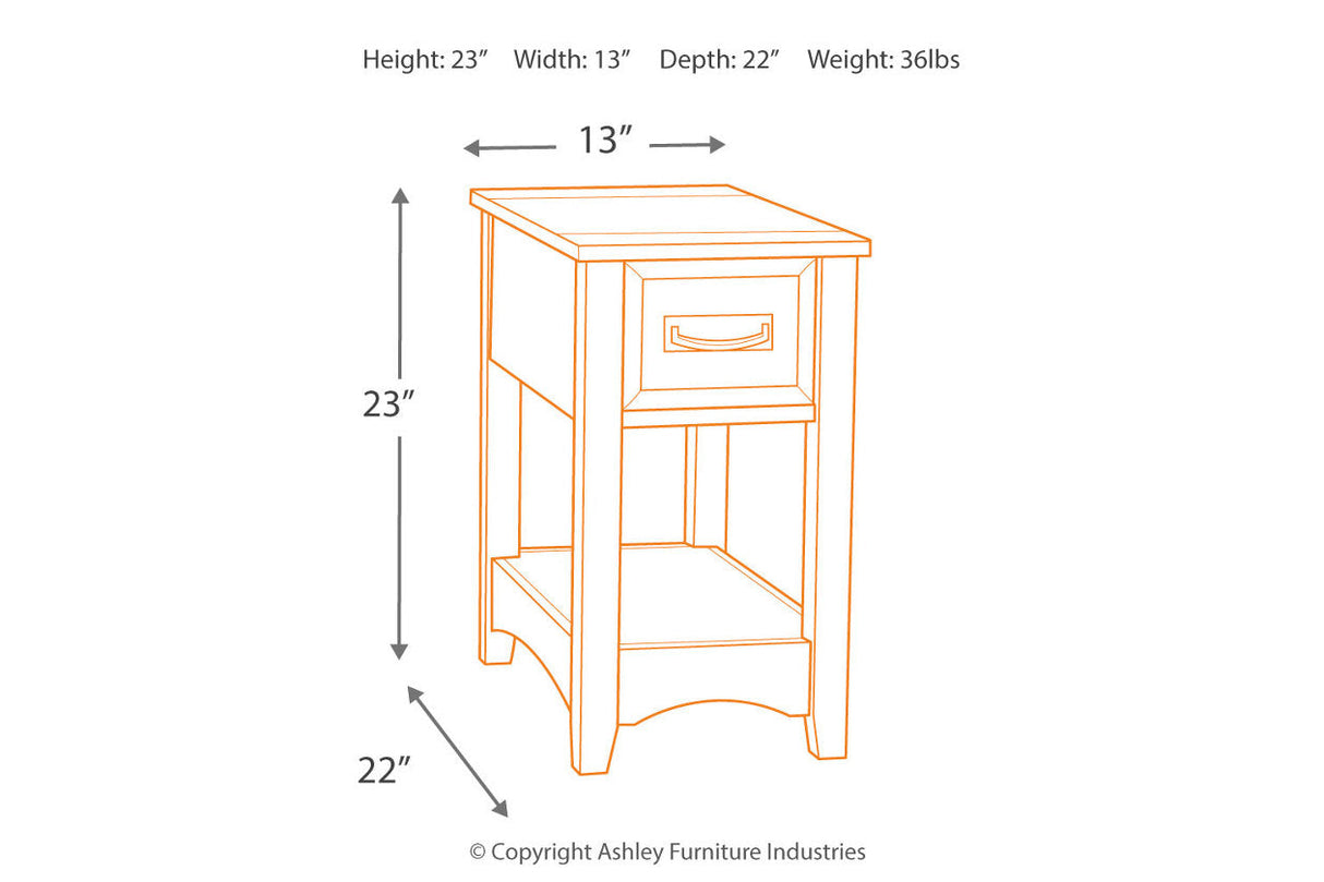 Breegin Brown Chairside End Table