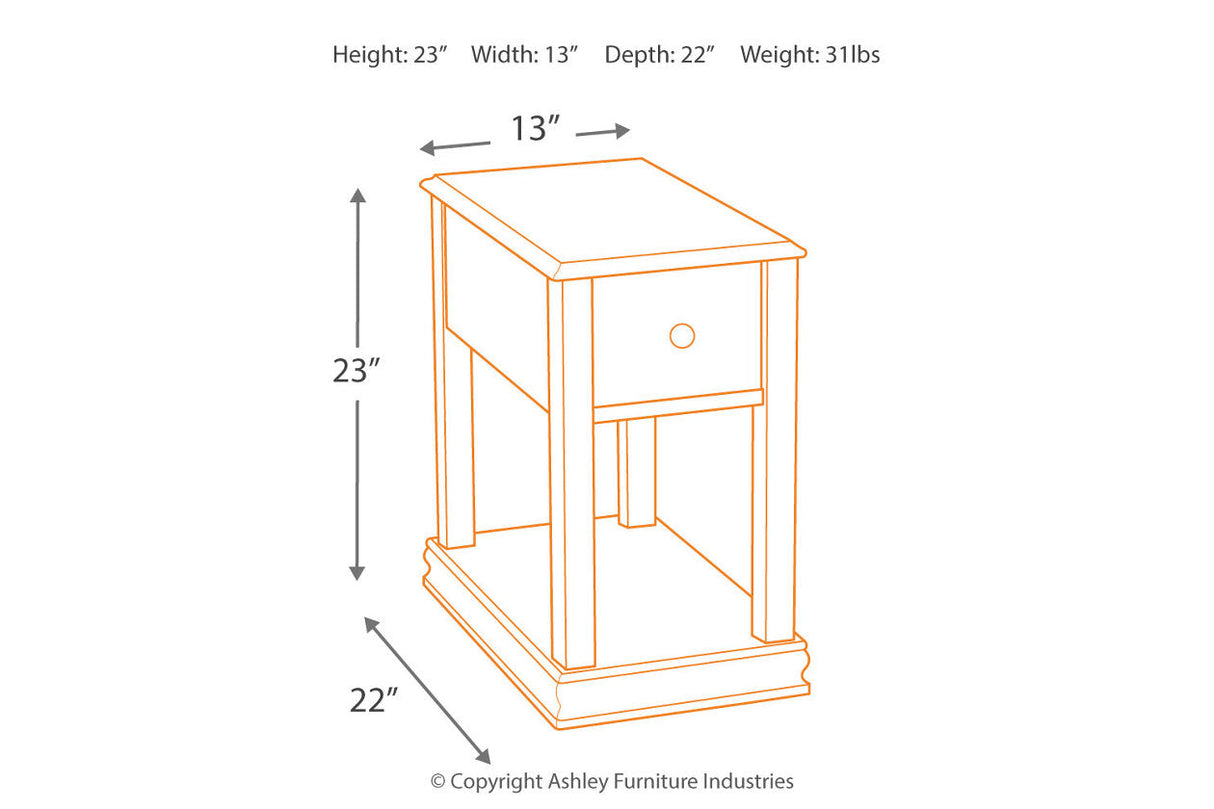 Breegin Brown Chairside End Table