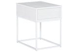 Deznee White End Table