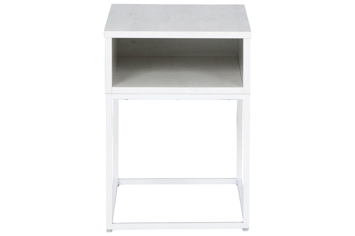 Deznee White End Table