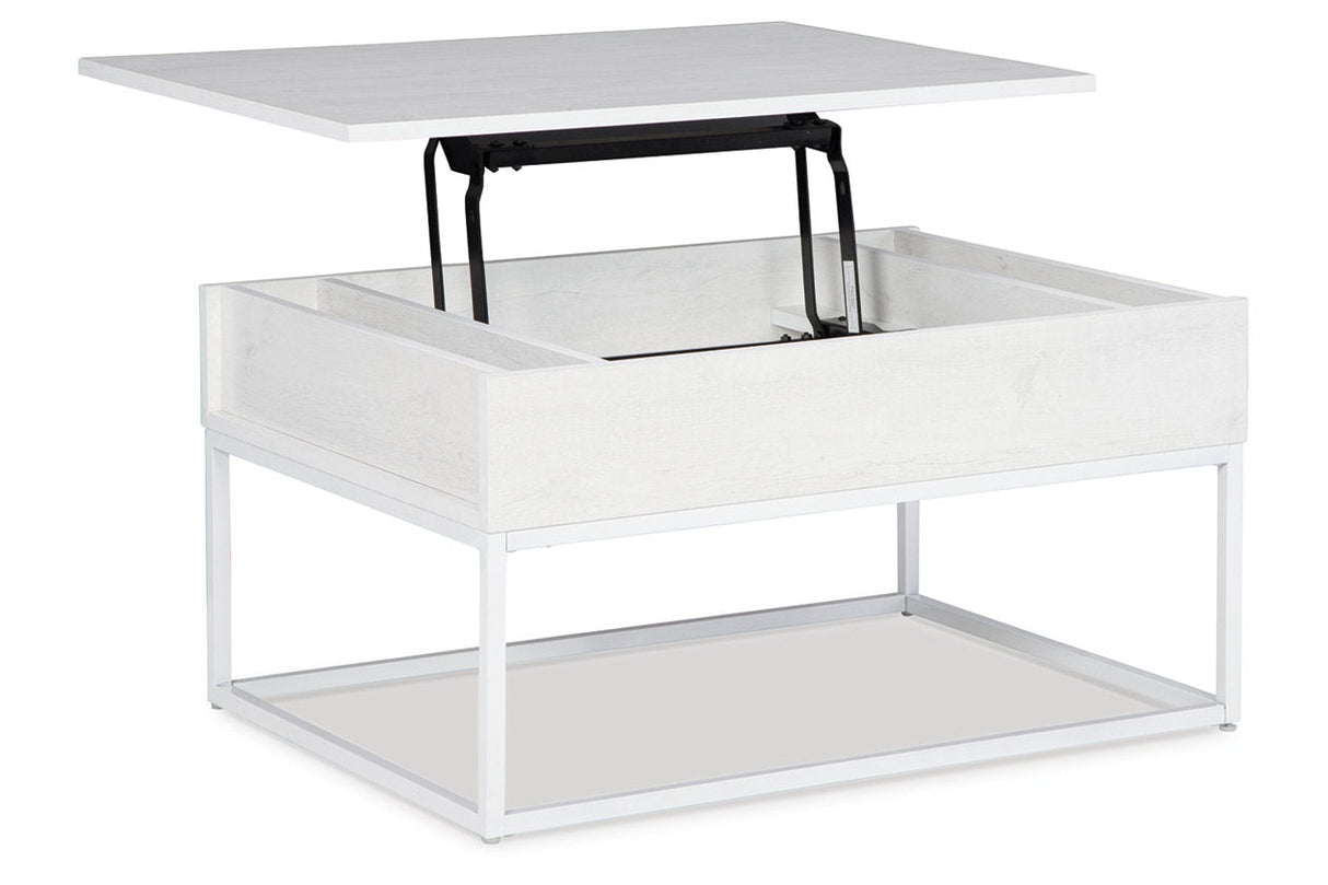 Deznee White Lift-top Coffee Table and 2 End Tables