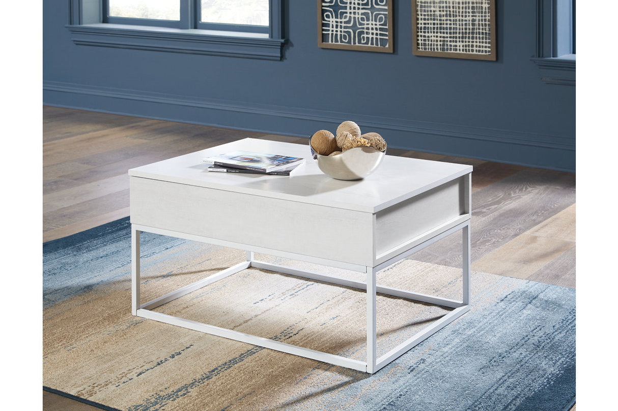 Deznee White Lift-top Coffee Table and 2 End Tables