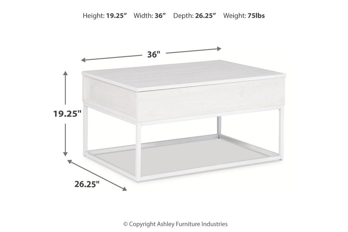 Deznee White Lift-top Coffee Table and 2 End Tables