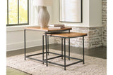 Drezmoore Light Brown/Black Nesting End Table