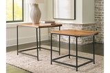 Drezmoore Light Brown/Black Nesting End Table