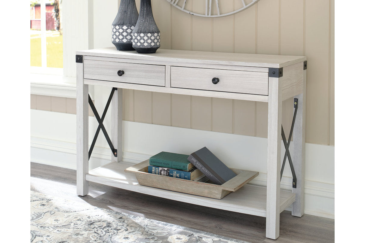 Bayflynn Whitewash Sofa/Console Table