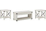 Bayflynn Whitewash Coffee Table and 2 End Tables