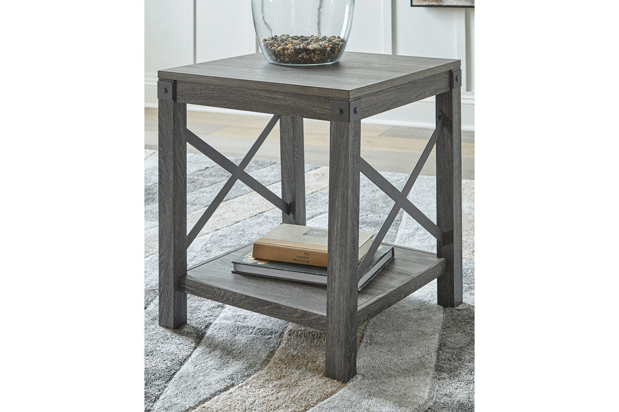 Freedan Grayish Brown End Table