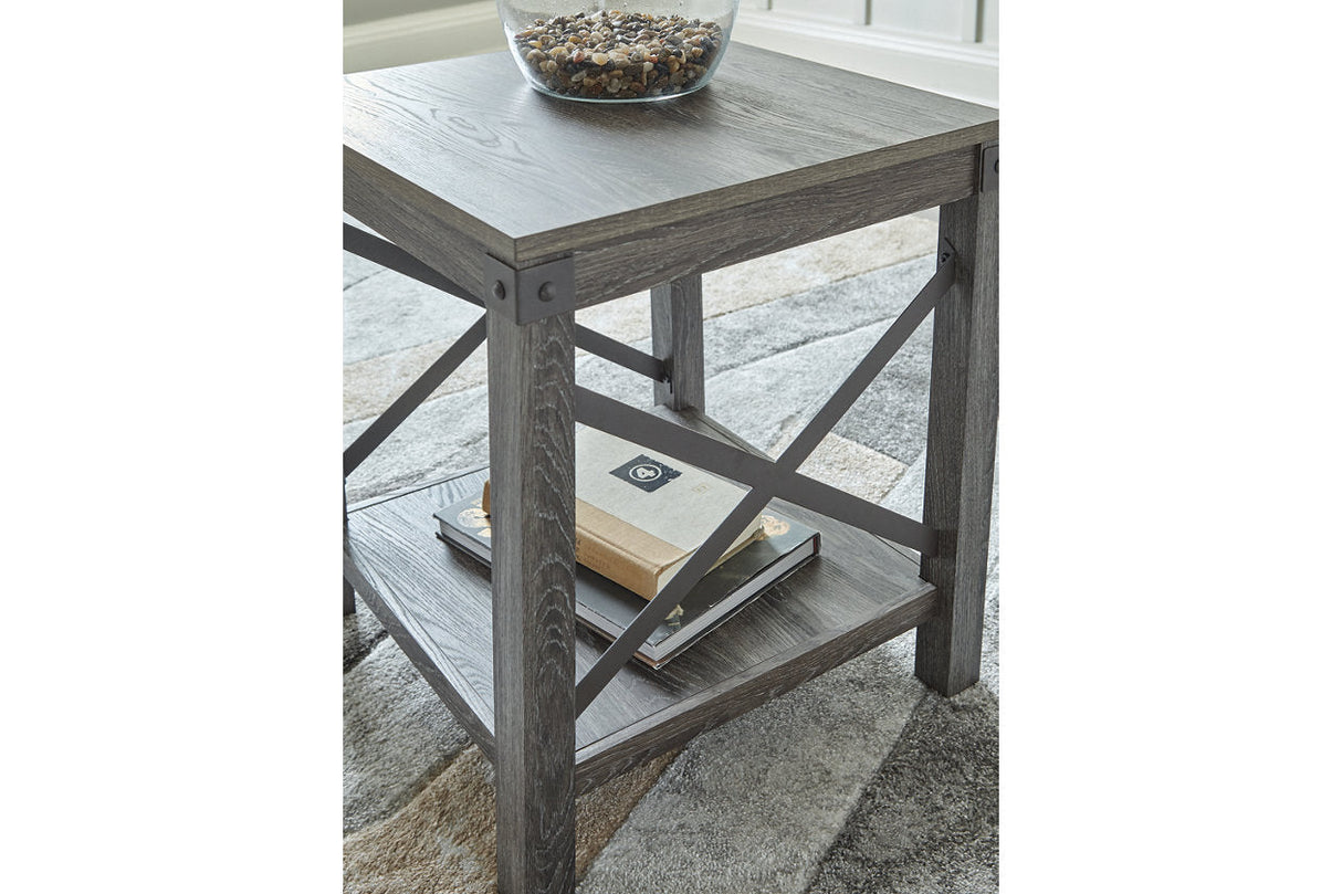 Freedan Grayish Brown End Table