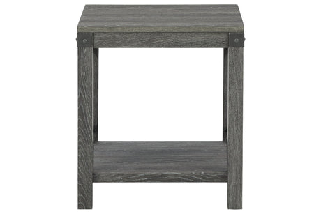 Freedan Grayish Brown End Table