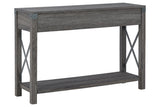 Freedan Grayish Brown Sofa/Console Table