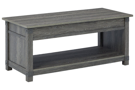 Freedan Grayish Brown Lift-Top Coffee Table