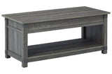 Freedan Grayish Brown Lift-Top Coffee Table