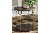 Brazburn Dark Brown/Gold Finish End Table