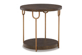 Brazburn Dark Brown/Gold Finish Coffee Table and 2 End Tables