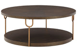 Brazburn Dark Brown/Gold Finish Coffee Table