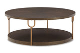 Brazburn Dark Brown/Gold Finish Coffee Table and 2 End Tables