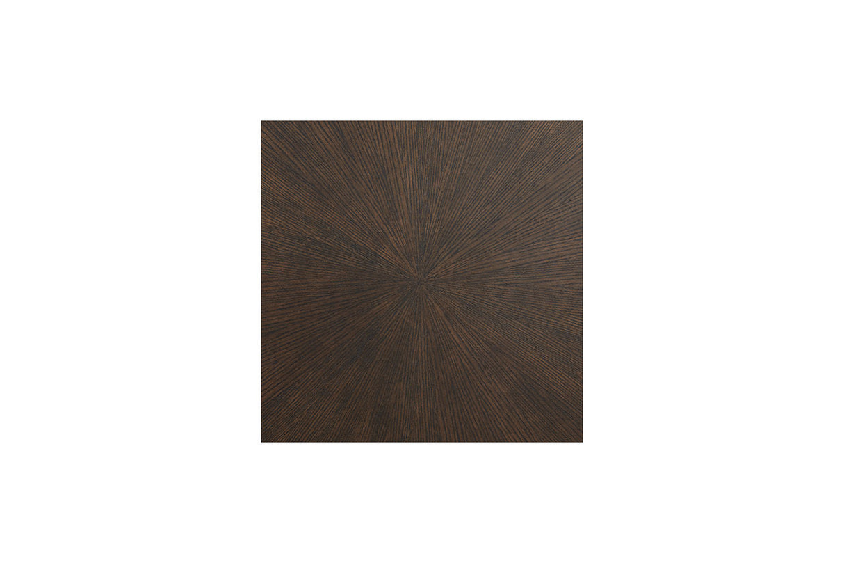 Brazburn Dark Brown/Gold Finish End Table