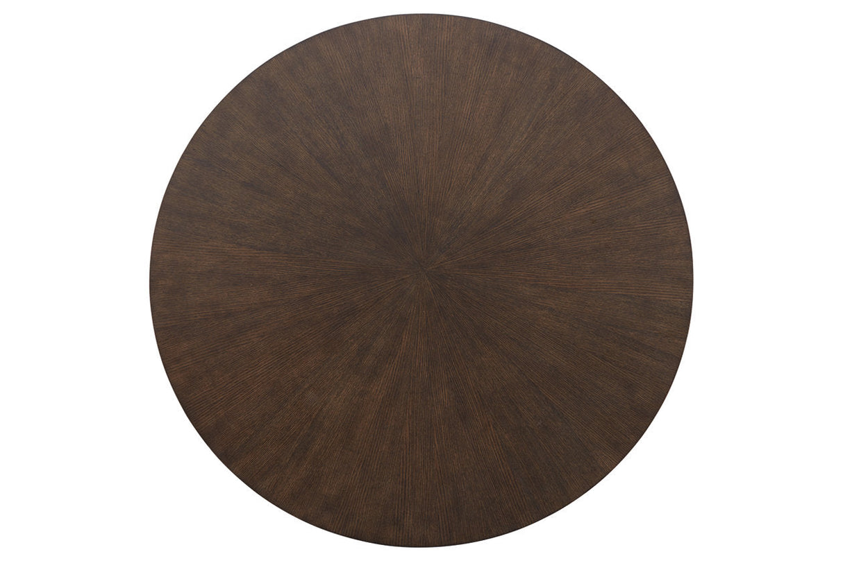 Brazburn Dark Brown/Gold Finish Coffee Table