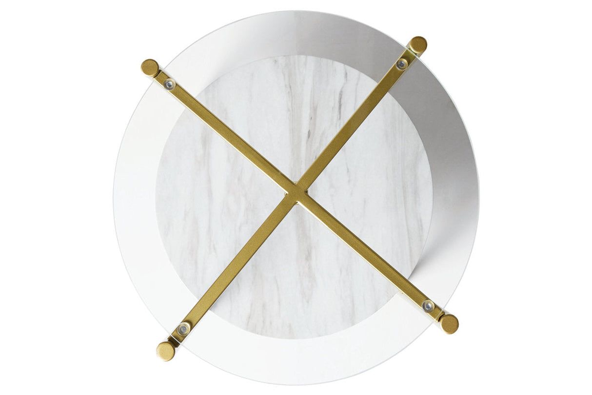 Wynora White/Gold End Table