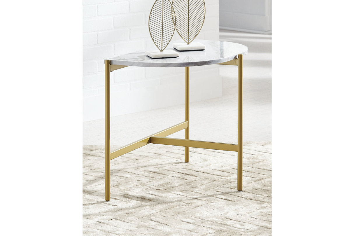 Wynora White/Gold Chairside End Table