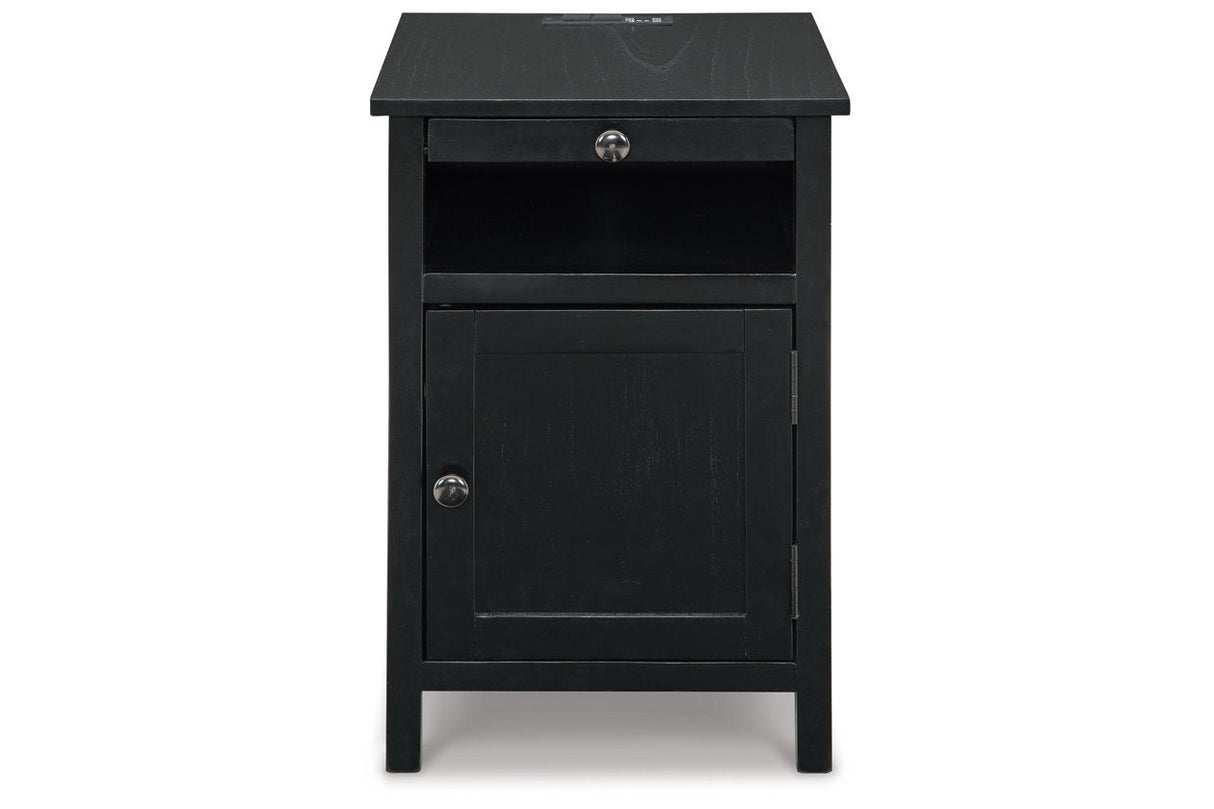 Treytown Black Chairside End Table