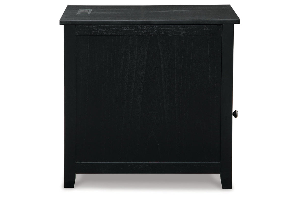 Treytown Black Chairside End Table