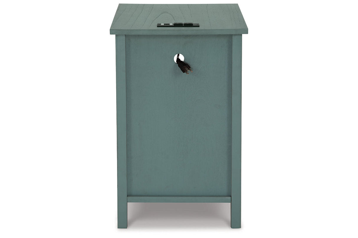 Treytown Teal Chairside End Table by Ashley - Eve Furniture