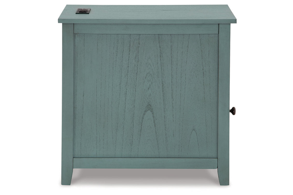 Treytown Teal Chairside End Table by Ashley - Eve Furniture