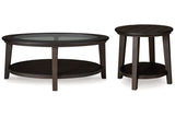 Celamar Dark Brown Coffee Table and 1 End Table