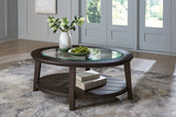 Celamar Dark Brown Coffee Table and 2 End Tables