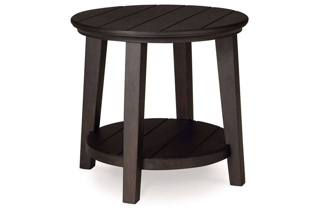 Celamar Dark Brown Coffee Table and 2 End Tables