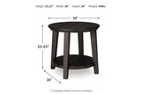 Celamar Dark Brown Coffee Table and 1 End Table