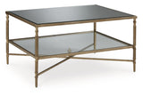 Cloverty Aged Gold Finish Coffee Table and 2 End Tables