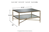 Cloverty Aged Gold Finish Coffee Table and 2 End Tables