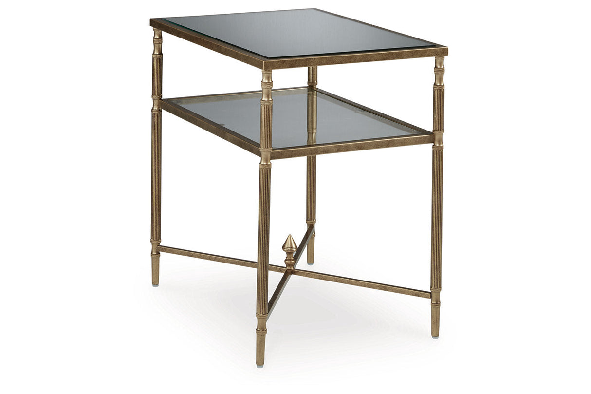 Cloverty Aged Gold Finish Coffee Table and 2 End Tables