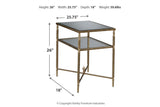 Cloverty Aged Gold Finish Coffee Table and 2 End Tables