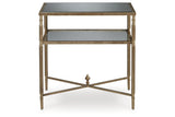 Cloverty Aged Gold Finish Coffee Table and 2 End Tables