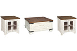 Wystfield White/Brown Coffee Table and 2 End Tables