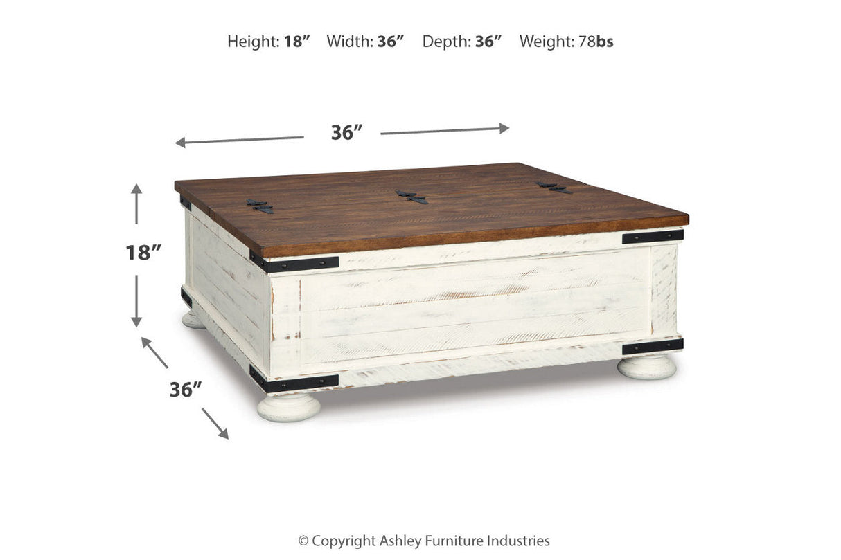 Wystfield White/Brown Coffee Table and Chairside End Table