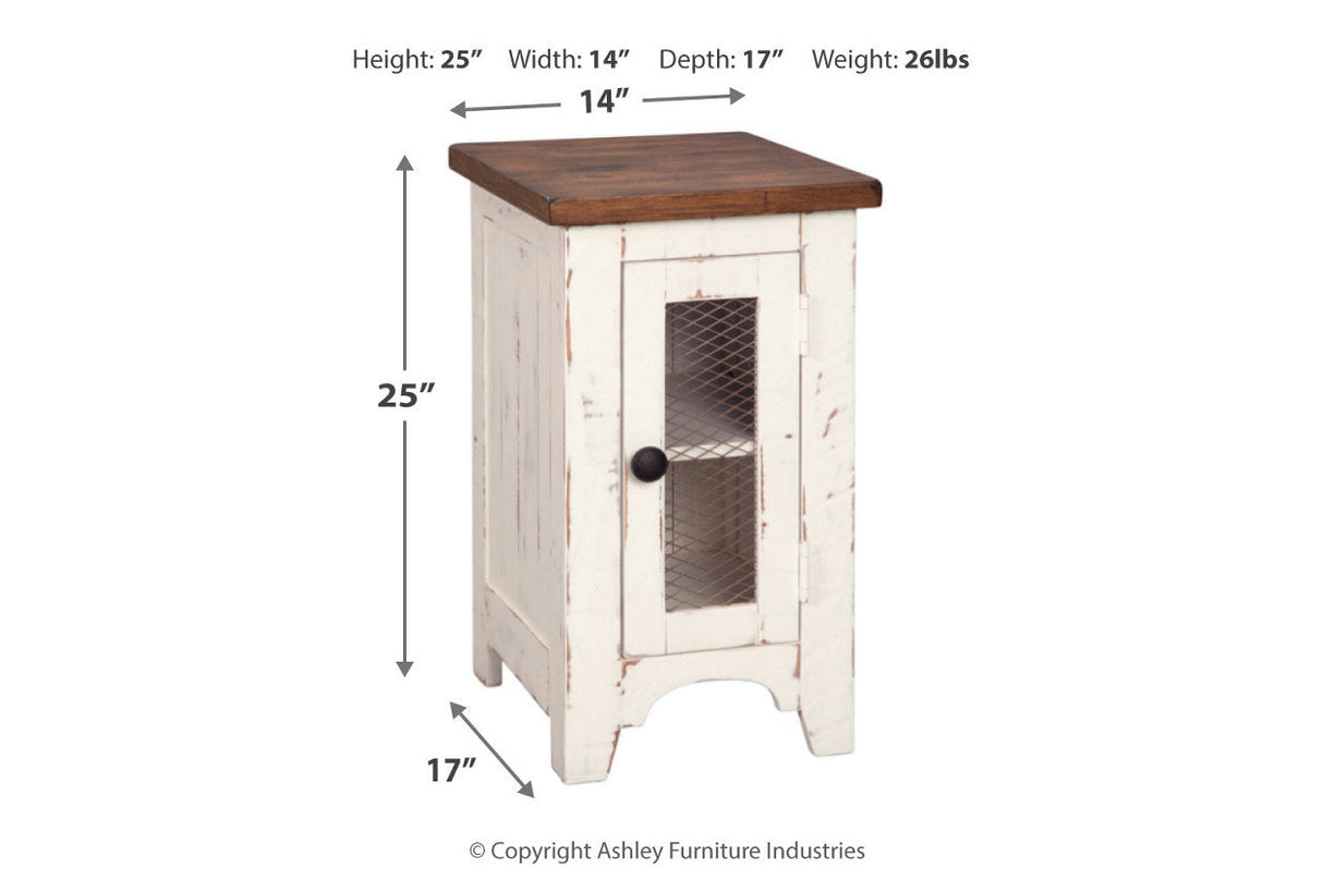 Wystfield White/Brown Coffee Table and Chairside End Table