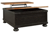 Valebeck Black/Brown Coffee Table with Lift Top