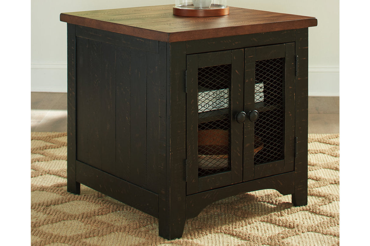 Valebeck Black/Brown End Table