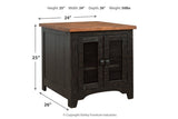 Valebeck Black/Brown End Table