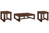 Watson Dark Brown Coffee Table and 2 End Tables