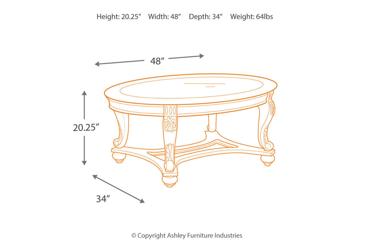 Norcastle Dark Brown Coffee Table and 2 End Tables