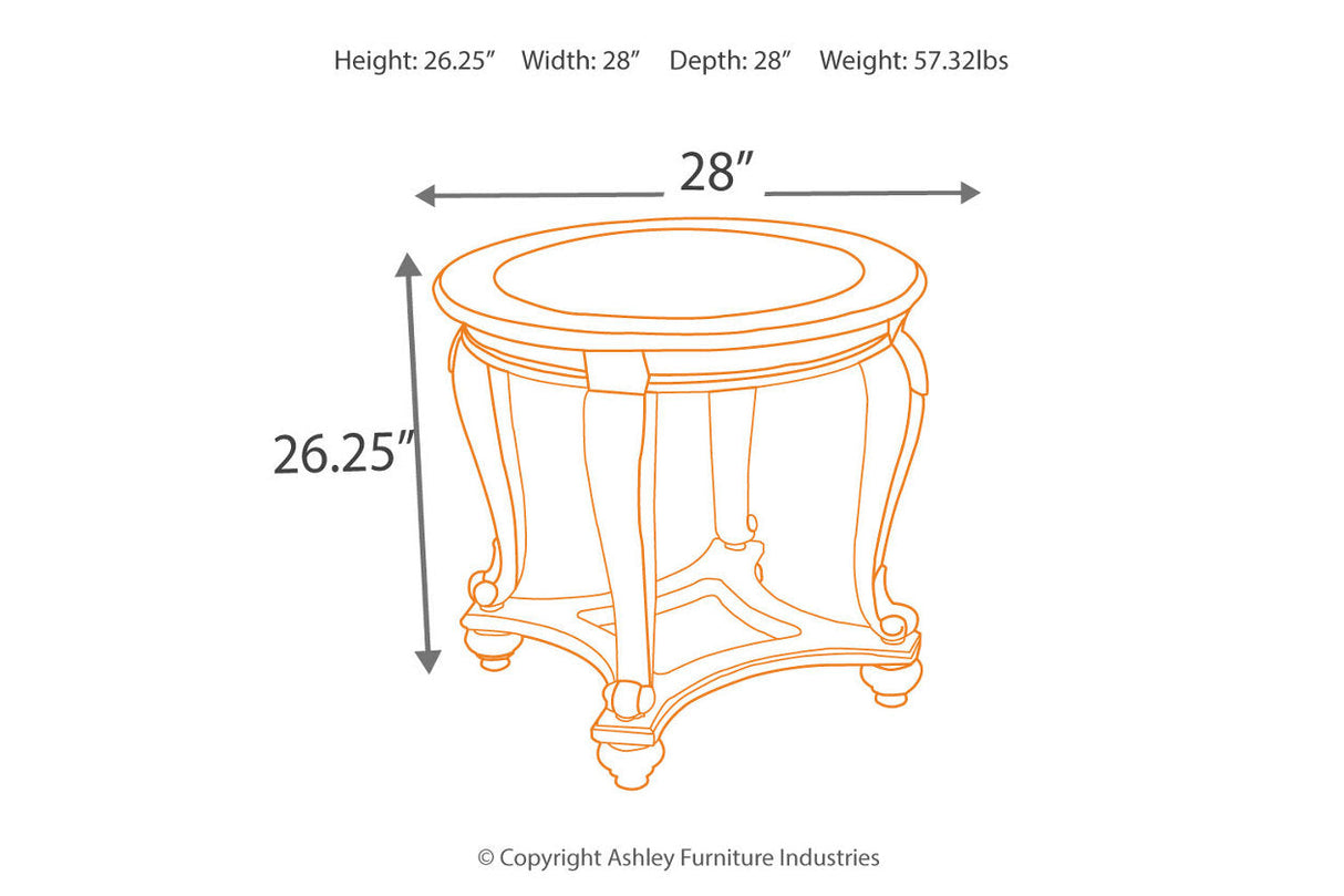 Norcastle Dark Brown Coffee Table and 2 End Tables